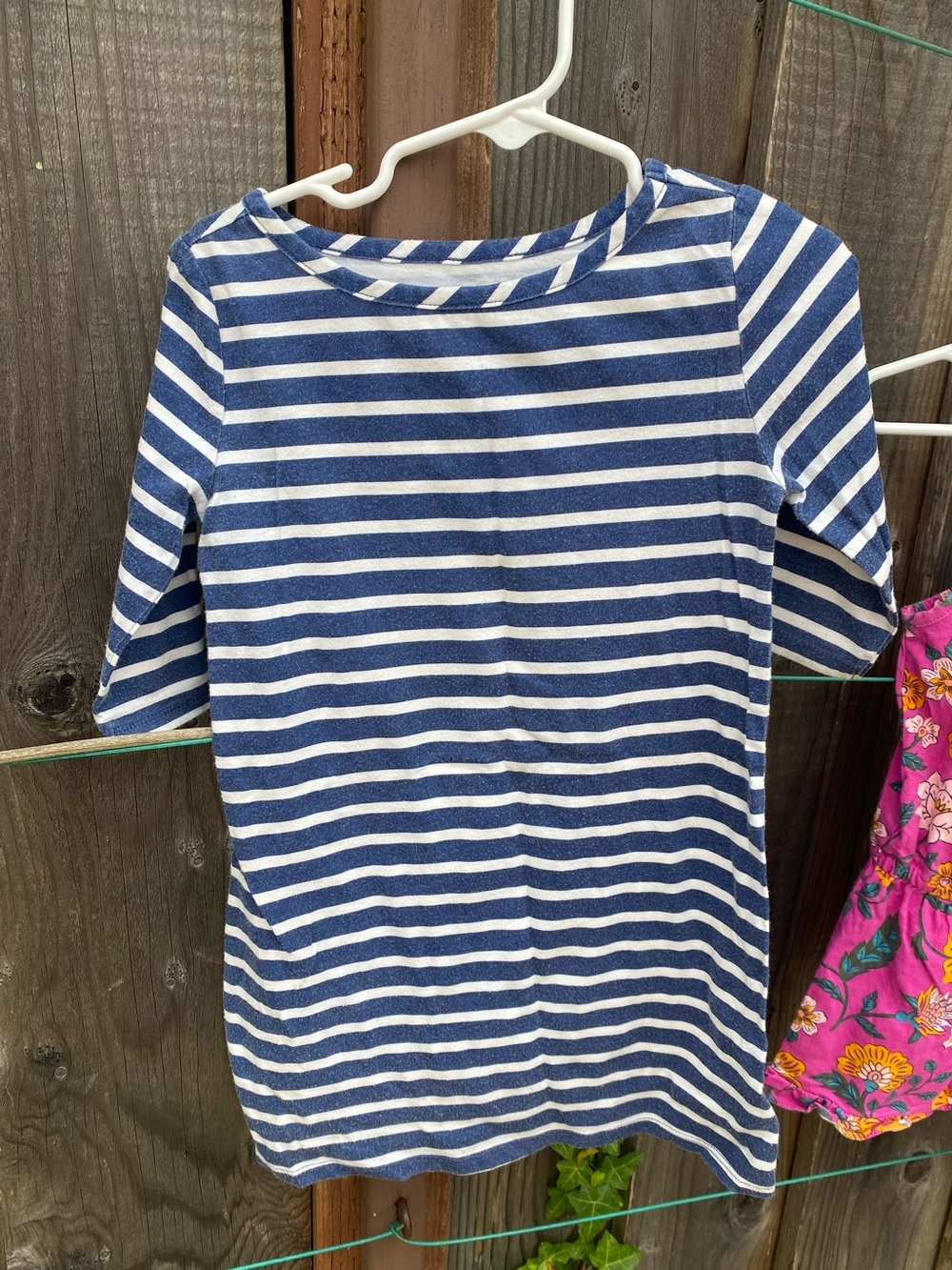 Old Navy Blue and White Striped Girls Tee Dress